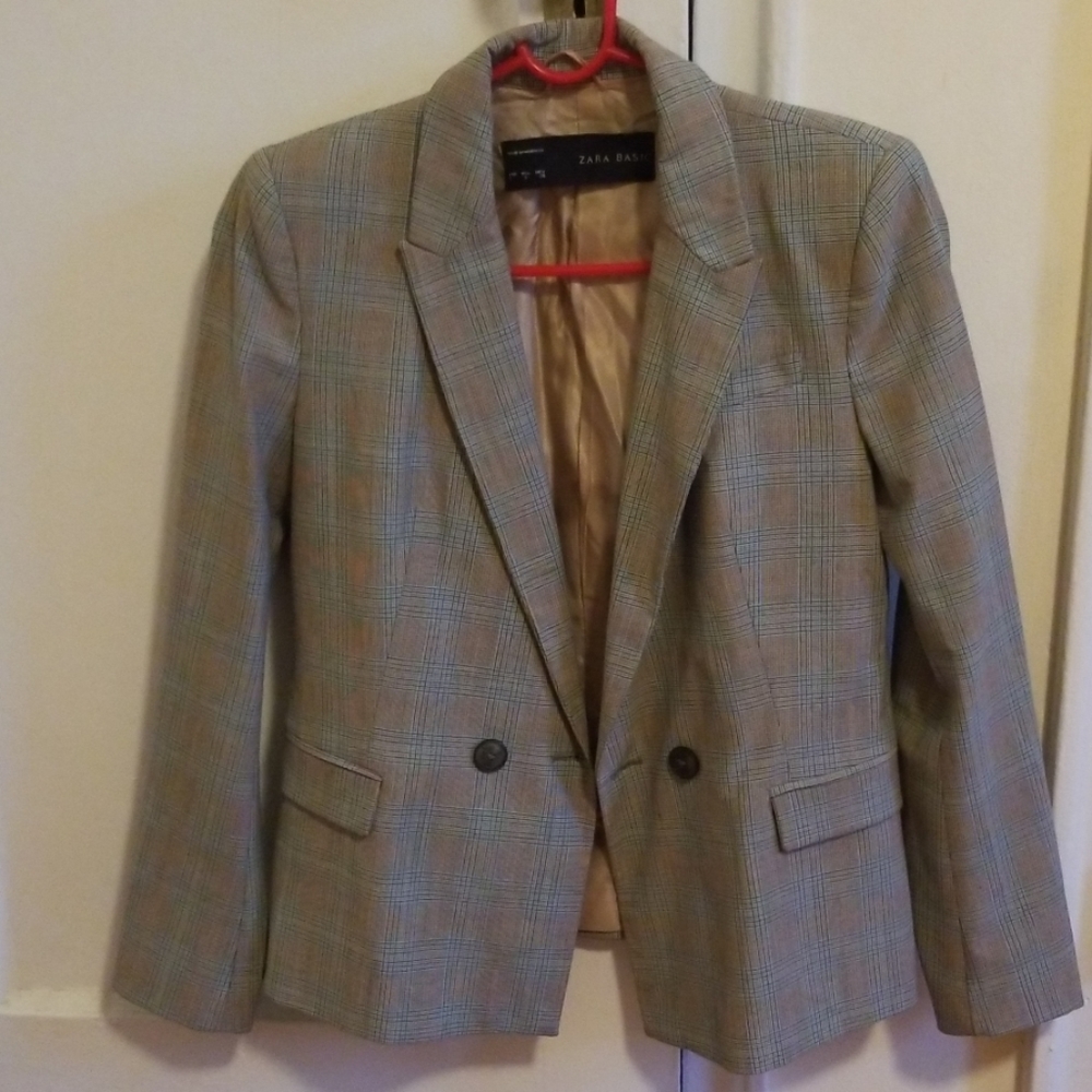 Zara Plaid Blazer Jacket